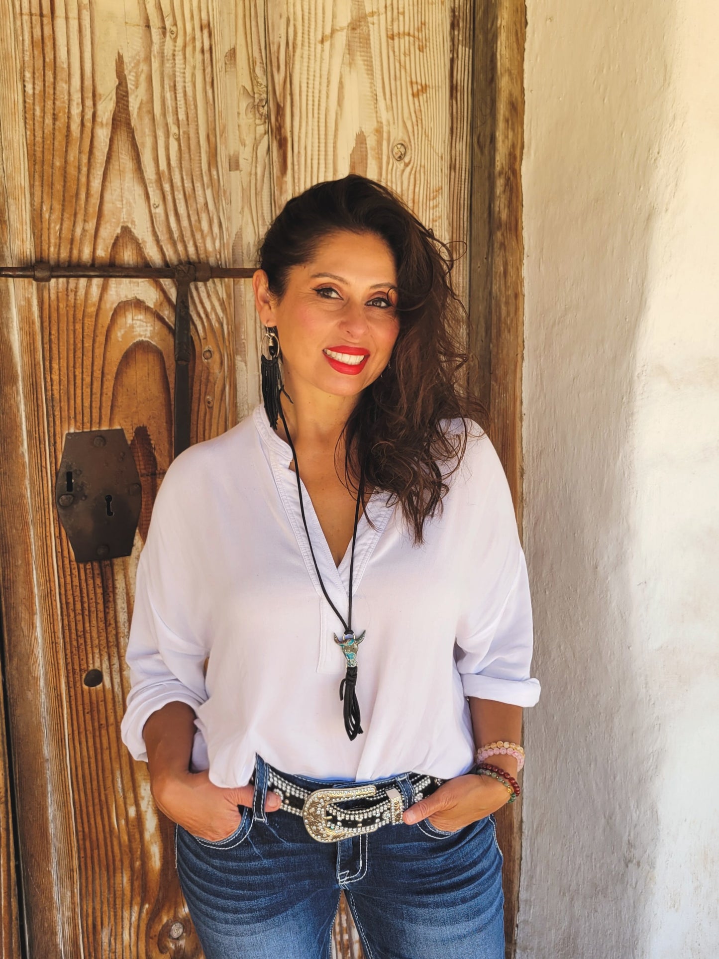 Leather jewelry leather necklace western jewelry
