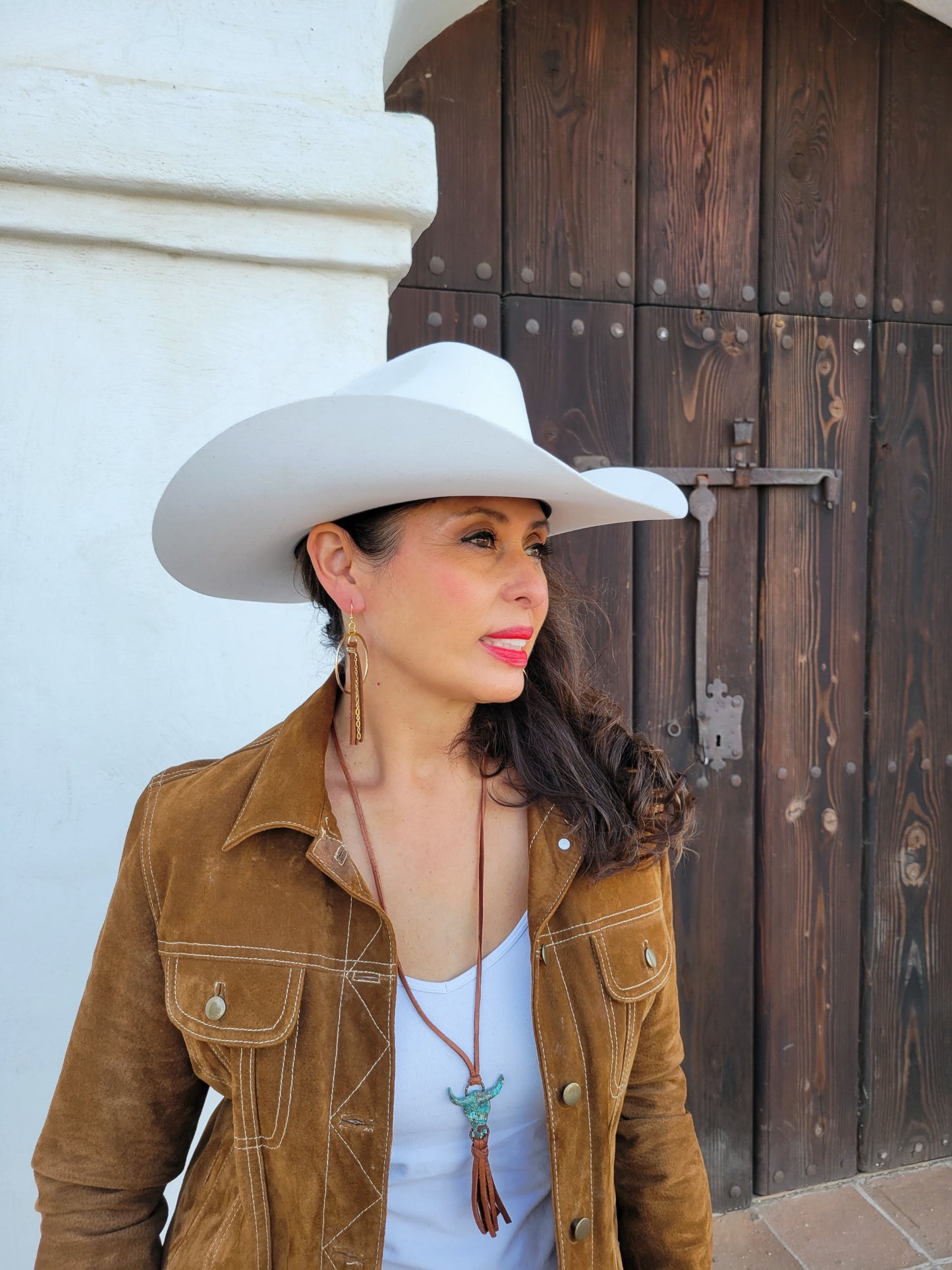 Leather Hoop Earrings